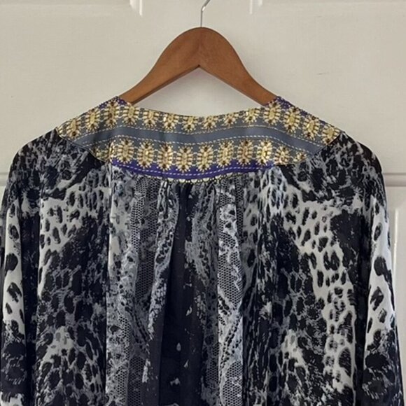 Roaman's Woman's Plus-Size Embellished Neck Lounge MooMoo/Caftan/Robe Sz 26/28 - Picture 4 of 10